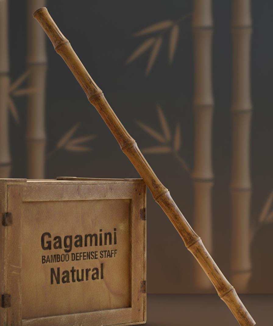 GAGAMINI NATURAL Premium Bamboo Walking Stick | Strong Handmade Lathi for Walking Support & Self-Defence