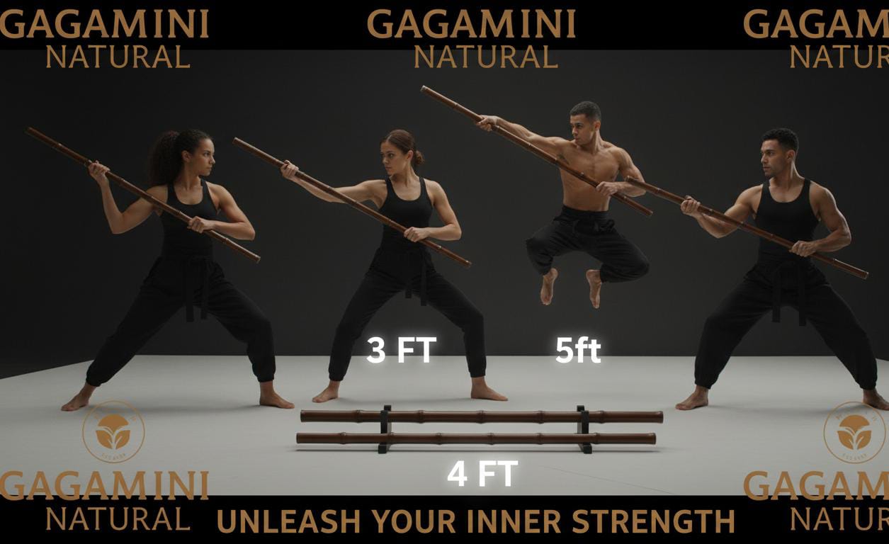 GAGAMINI NATURAL Premium Bamboo Walking Stick | Strong Handmade Lathi for Walking Support & Self-Defence