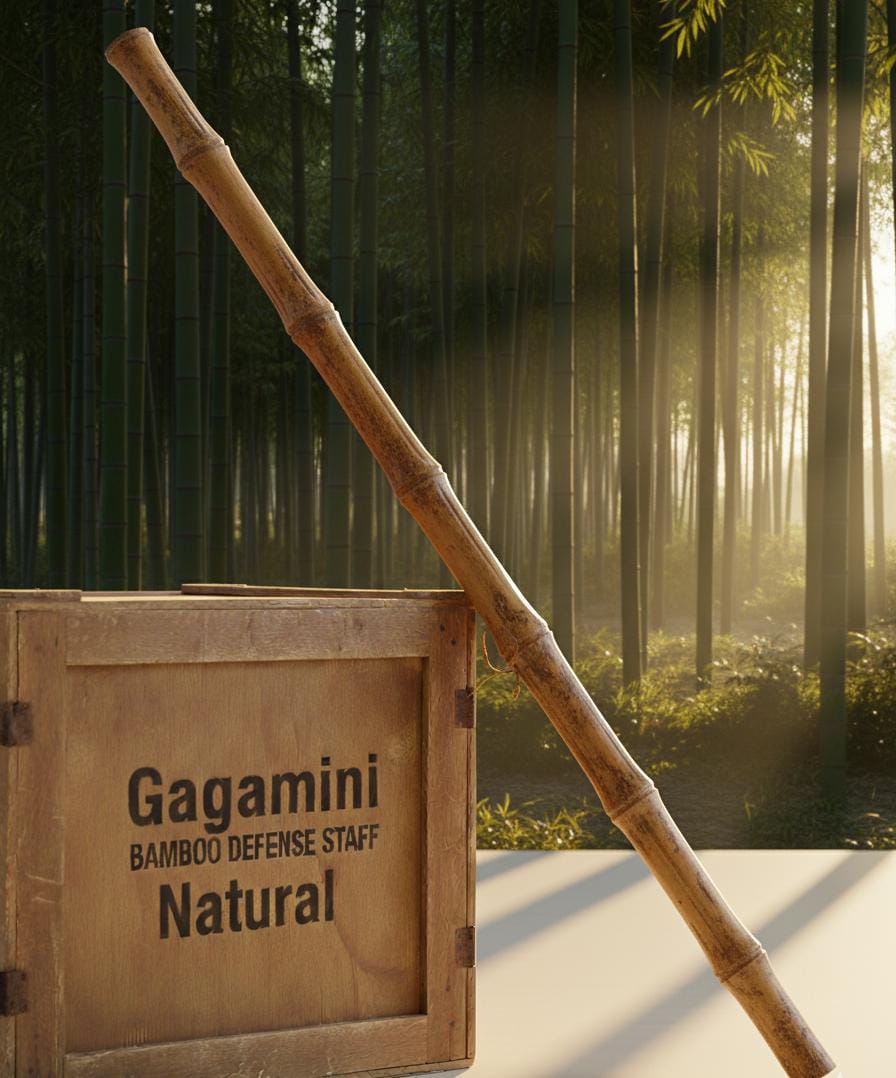 GAGAMINI NATURAL Premium Bamboo Walking Stick | Strong Handmade Lathi for Walking Support & Self-Defence