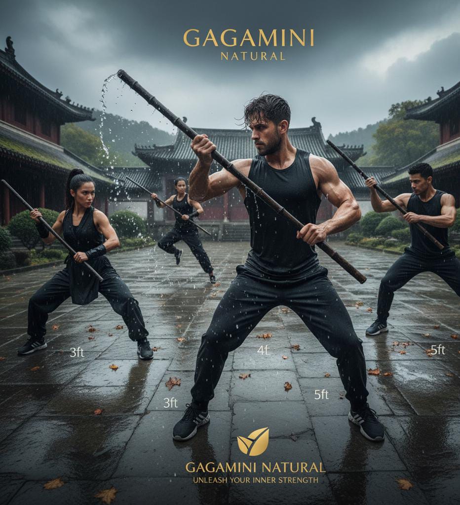 GAGAMINI NATURAL Premium Bamboo Walking Stick | Strong Handmade Lathi for Walking Support & Self-Defence